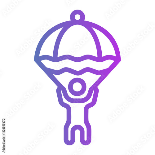 Parachute Line Gradient Icon