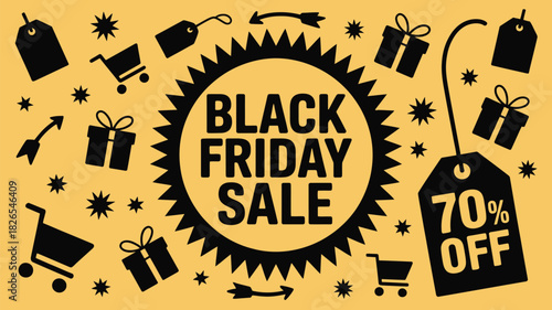 Don't miss this Black Friday sale with 70% off savings, perfect for your holiday shopping promotions and digital marketing campaigns this year!