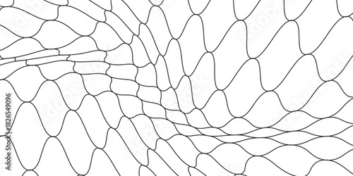 Abstract net curve line pattern with black color in white background.