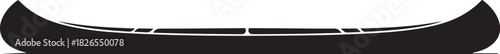 Silhouette of a canoe boat on a white background, side view