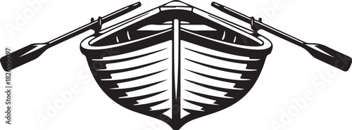 Rowboat with oars icon graphic vector illustration