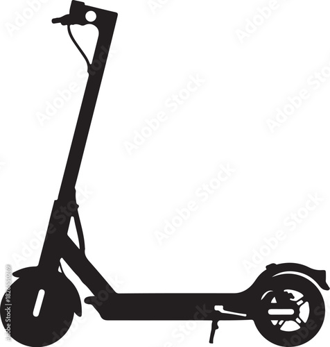 Silhouette of an electric scooter on a white background, urban transport