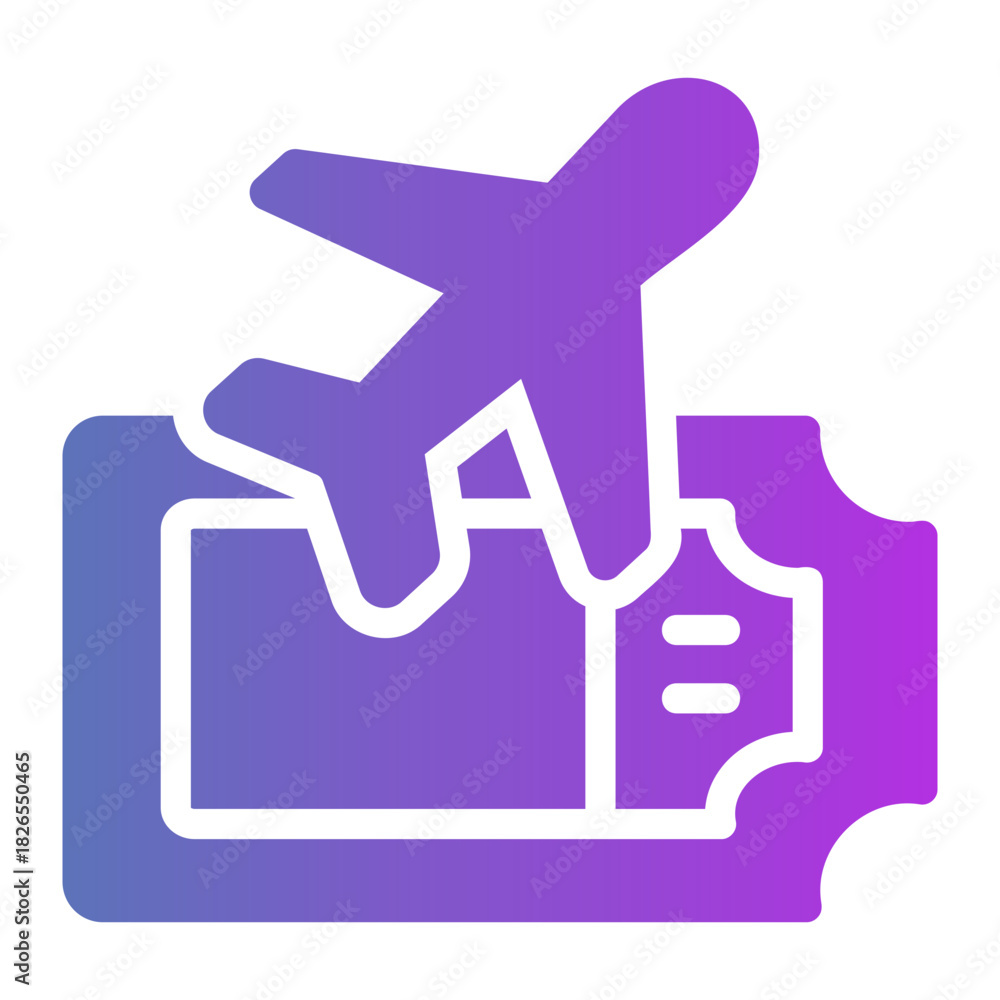 Obraz premium Flight ticket Line Gradient Icon
