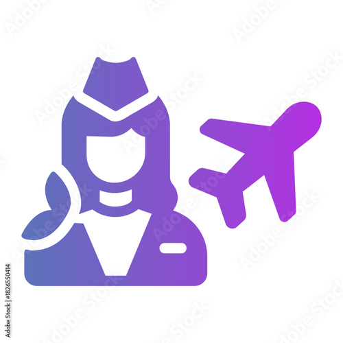 Cabin crew Line Gradient Icon