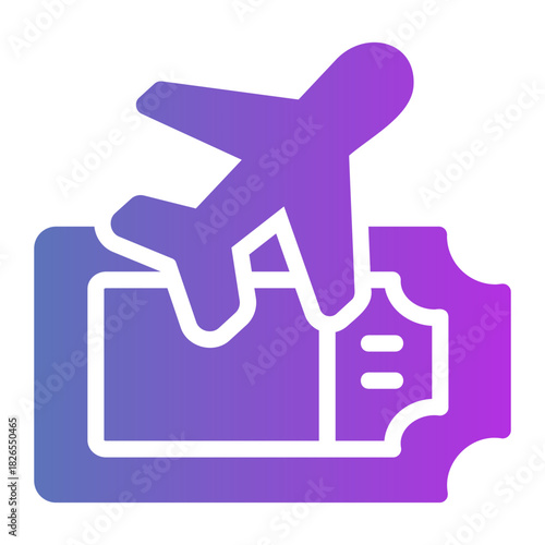 Flight ticket  Line Gradient Icon