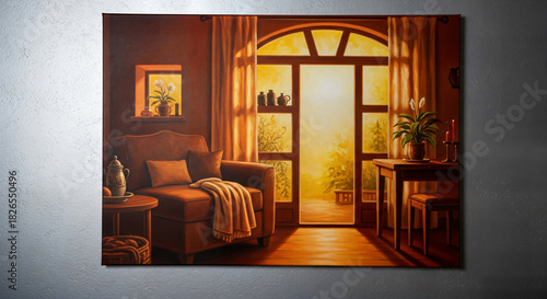 interior of a room with a window