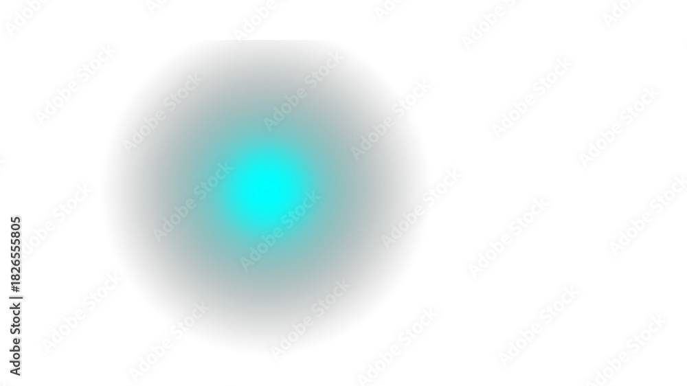 Fototapeta premium Abstract teal light as an unique symbol. A circle in soft shade showing some mystery. , transparent background