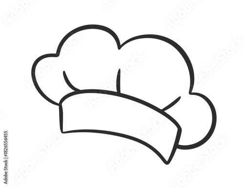 Chef Hat Line Art Drawing Vector Icon Logo Design