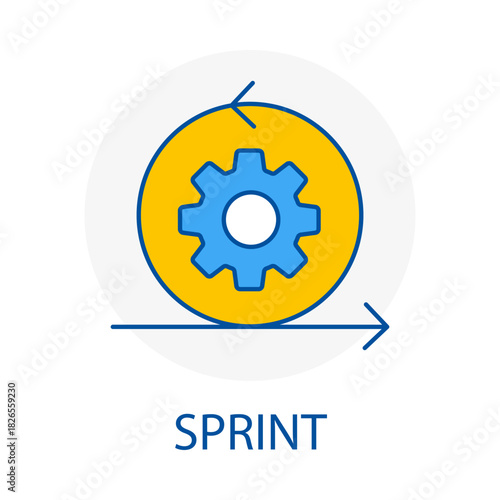 Scrum Sprint Process Agile Workflow Development Outline Vector