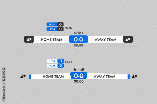 Vector sports bottom banner template set of game sports broadcast banners