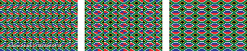 Vibrant South Africa Flag Geometric Pattern Background Seamless Abstract Texture.