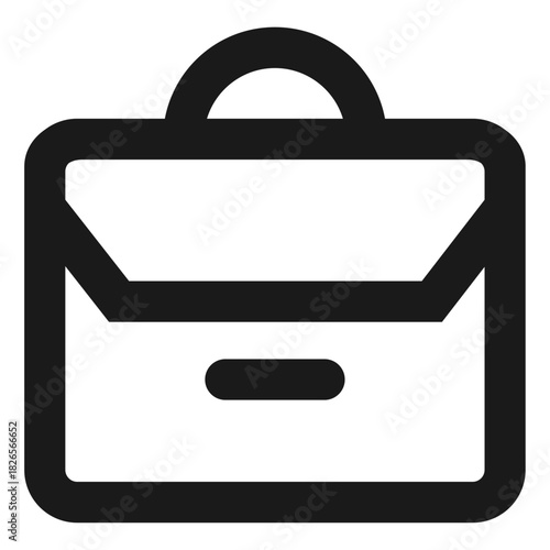 Briefcase vector icon – business bag symbol in minimal outline style
