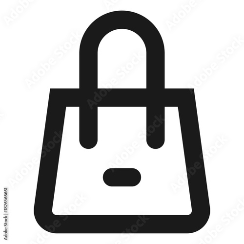 Shopping bag vector icon – retail purchase symbol in minimal outline style
