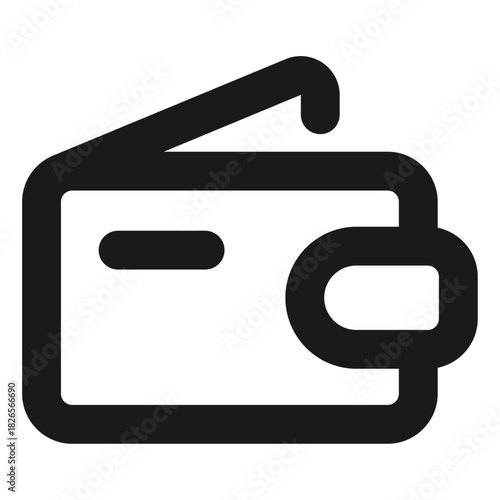 Wallet vector icon – minimal outline money pouch symbol for finance and payment
