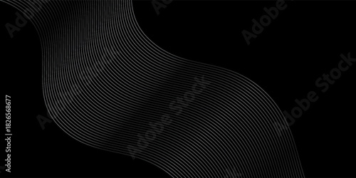 Black abstract background design. Modern wavy line. website, gray, letterhead, gradient, simple art good nice