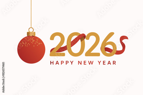 Celebrate a vibrant 2026 Happy New Year with this elegant festive design for holiday greetings and seasonal marketing campaigns