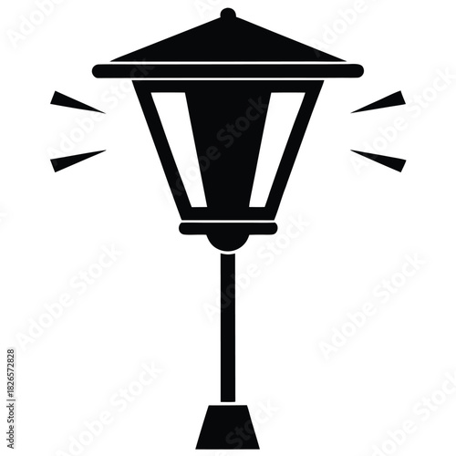 smart outdoor solar light on white background