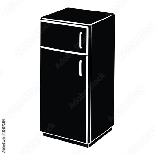 smart refrigerator on white background