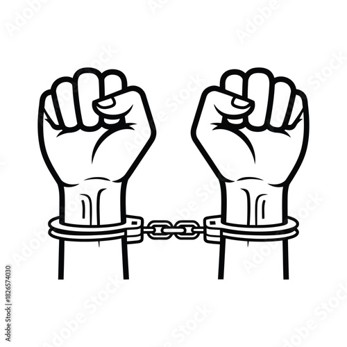 Handcuffed Fists Outline Icon - Justice, Crime & Freedom Symbol