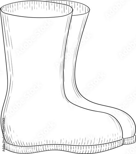 Black and white ink style vector illstration of gardening tools and supplies. Spring mood engraving for packaging, cards and decorative purposes