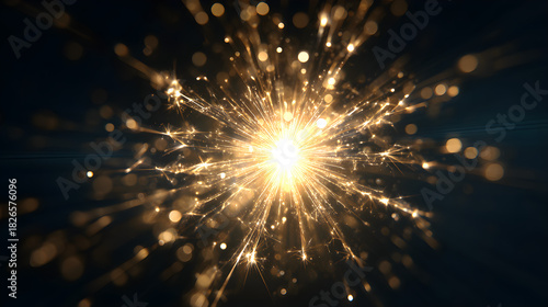 Wallpaper Mural Glowing New Year 2026 gold sparkler theme with bright highlights and empty black center  Torontodigital.ca