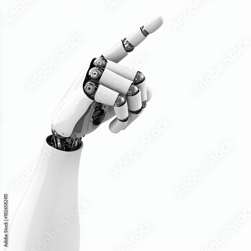Innovative robotic hand gesture demonstration technology lab digital content futuristic environment close-up view ai and robotics concept