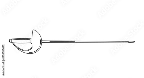 Pin line art illustration on white background 