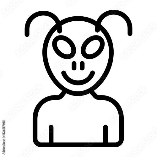 Alien costume Line Icon