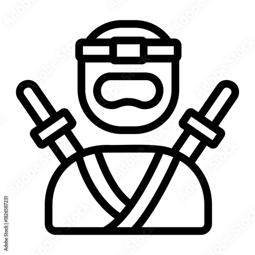 Ninja costume Line Icon