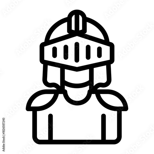 Knight costume Line Icon