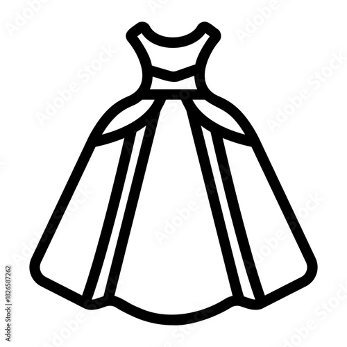 Princess costume Line Icon
