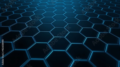 Abstract blue hexagon pattern, futuristic and technology background