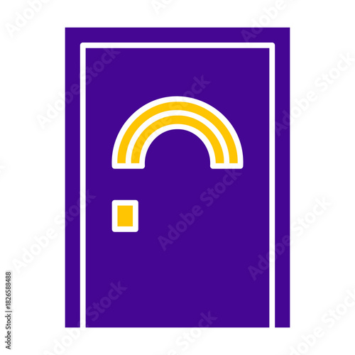 Child-safe door with rainbow