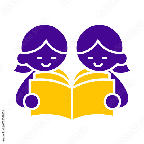 Two kids reading together