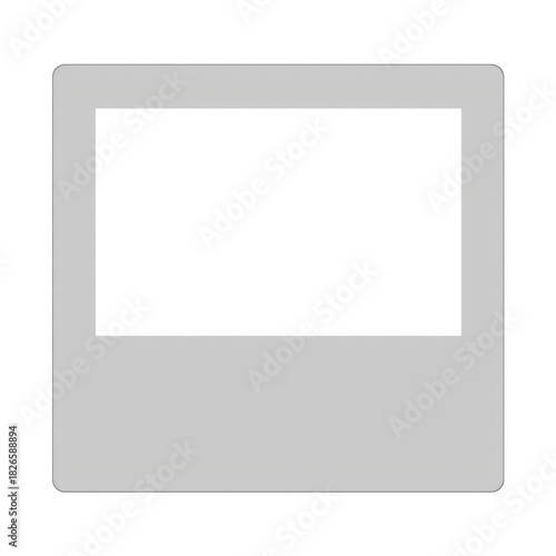 Empty photo frame with white space isolated on a transparent background
