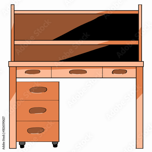 勉強机のシンプルなベクターイラスト