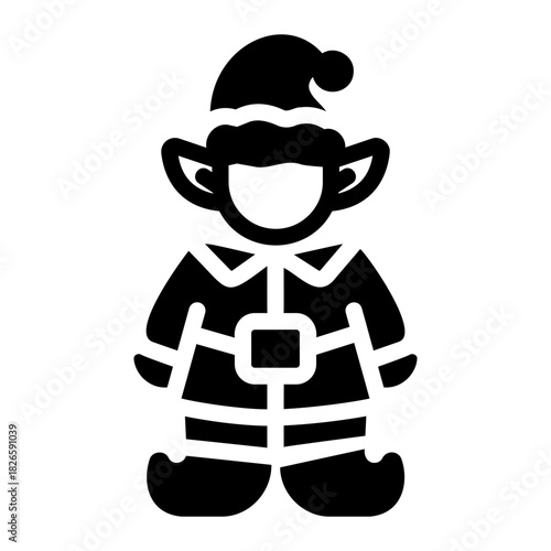 christmas elf costume Solid icon