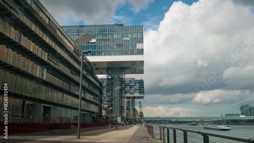 Wallpaper Mural The Rheinauhafen district with modern architecture Crane Houses in Cologne, Germany. Torontodigital.ca