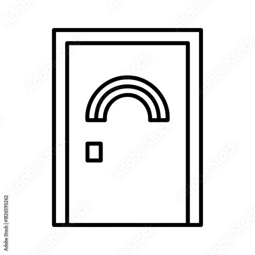 Child-safe door with rainbow