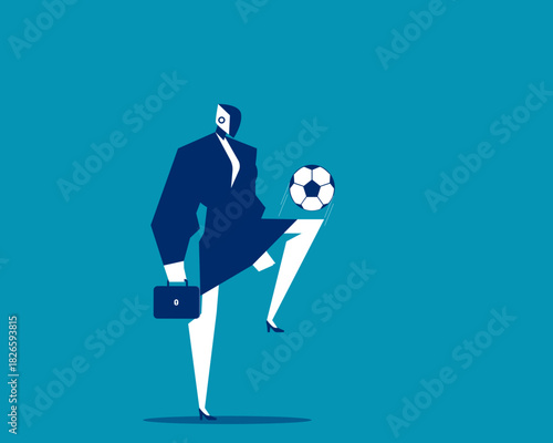 Robot. Artificial intelligence playing football