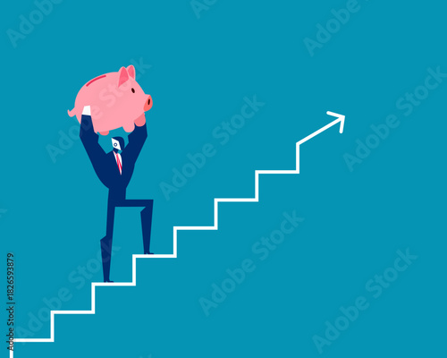 Robot. Artificial intelligence with finance saving growth