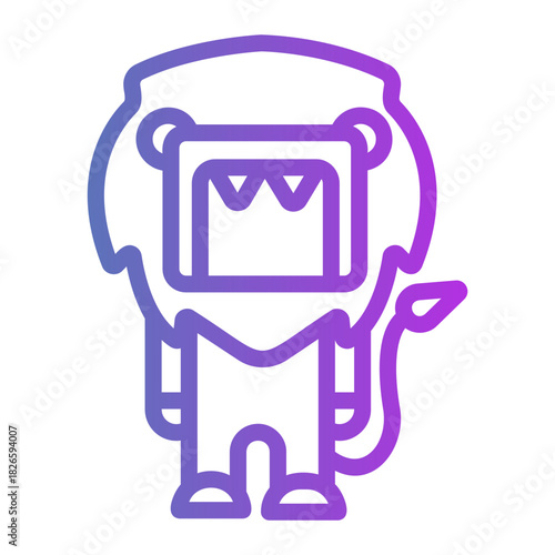 Lion costume Line Gradient Icon