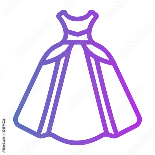 Princess costume Line Gradient Icon