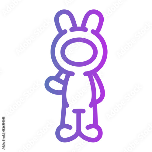 Rabbit costume Line Gradient Icon