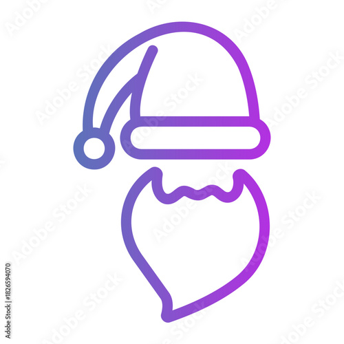 santa claus costume Line Gradient Icon