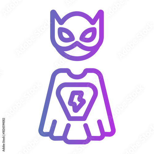 Superhero costume Line Gradient Icon
