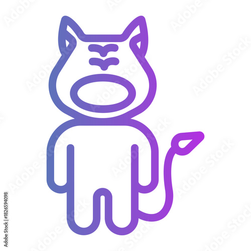 Tiger costume Line Gradient Icon