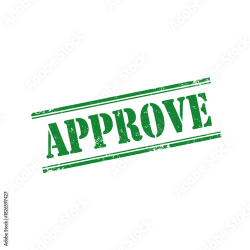 A green rubber stamp with the word APPROVE diagonally across a white background, indicating acceptance or validation.
