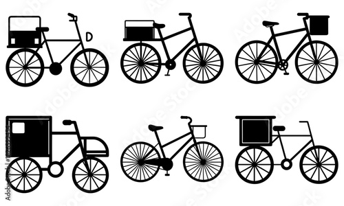 Diverse bicycle collection ready for delivery services, urban commuting, or eco-friendly transportation solutions; stylish design for modern city living