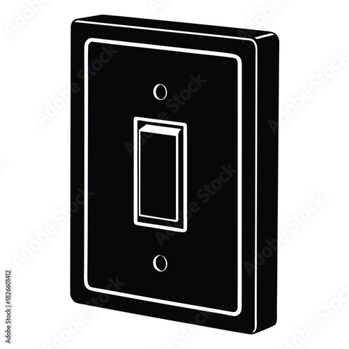 smart wall switchon white background